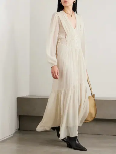 Marant Étoile Briane Gathered Georgette Maxi Dress | Thumbnail 2 Marant Étoile Briane Gathered Georgette Maxi Dress | Thumbnail 2