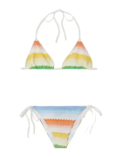 Missoni Mare Striped Metallic Crochet-knit Triangle Bikini | Thumbnail 1 Missoni Mare Striped Metallic Crochet-knit Triangle Bikini | Thumbnail 1