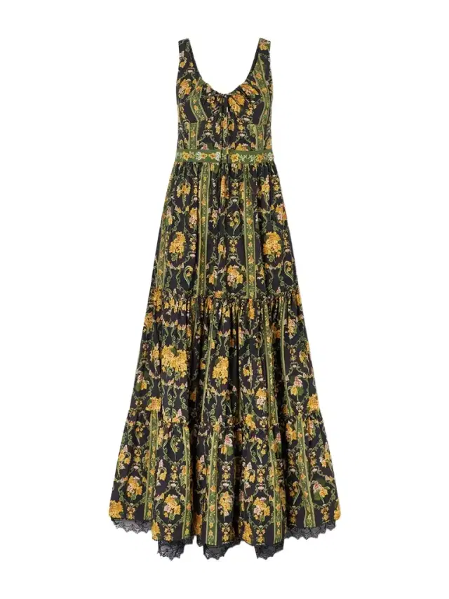 Azulejo Cordillera Tiered Embroidered Printed Cotton-voile Maxi Dress Azulejo Cordillera Tiered Embroidered Printed Cotton-voile Maxi Dress