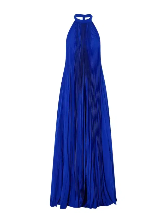 Plissé Silk Crepe De Chine Halterneck Gown Plissé Silk Crepe De Chine Halterneck Gown