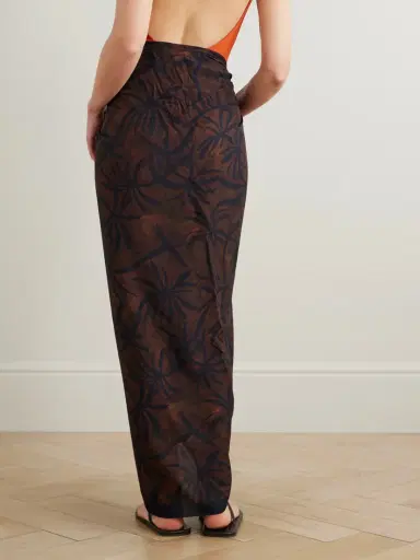 SARA CRISTINA Embellished Printed Voile Pareo | Thumbnail 3 SARA CRISTINA Embellished Printed Voile Pareo | Thumbnail 3