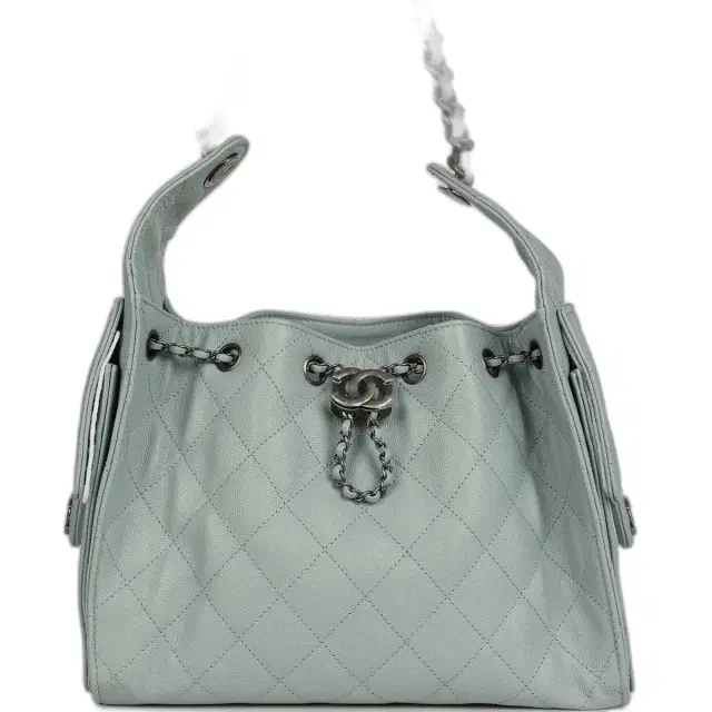 Chanel Mini 25 Hobo Bag Light Blue Caviar Aged Ruthenium Hardware Chanel Mini 25 Hobo Bag Light Blue Caviar Aged Ruthenium Hardware