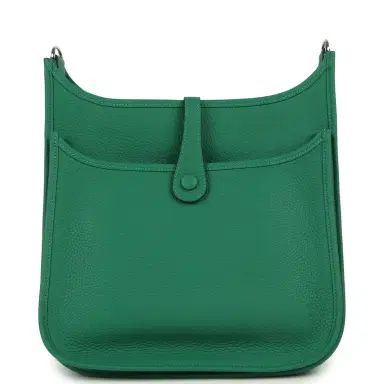 HERMÈS Hermes Evelyne III PM Vert Vertigo Clemence Palladium Hardware | Thumbnail 4 HERMÈS Hermes Evelyne III PM Vert Vertigo Clemence Palladium Hardware | Thumbnail 4