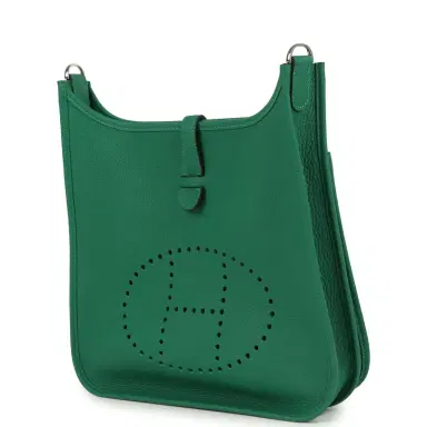 HERMÈS Hermes Evelyne III PM Vert Vertigo Clemence Palladium Hardware | Thumbnail 5 HERMÈS Hermes Evelyne III PM Vert Vertigo Clemence Palladium Hardware | Thumbnail 5