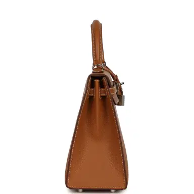 HERMÈS Pre-owned Hermes Kelly Sellier 25 Gold Epsom Palladium Hardware | Thumbnail 3 HERMÈS Pre-owned Hermes Kelly Sellier 25 Gold Epsom Palladium Hardware | Thumbnail 3