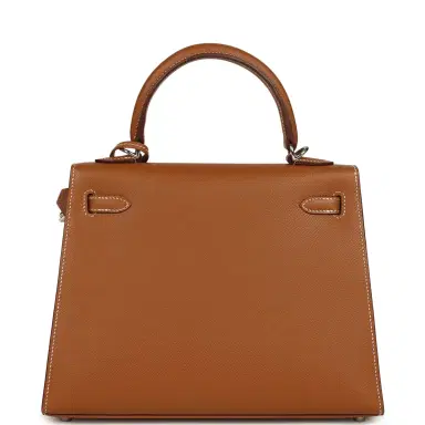 HERMÈS Pre-owned Hermes Kelly Sellier 25 Gold Epsom Palladium Hardware | Thumbnail 4 HERMÈS Pre-owned Hermes Kelly Sellier 25 Gold Epsom Palladium Hardware | Thumbnail 4