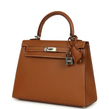 HERMÈS Pre-owned Hermes Kelly Sellier 25 Gold Epsom Palladium Hardware | Thumbnail 5 HERMÈS Pre-owned Hermes Kelly Sellier 25 Gold Epsom Palladium Hardware | Thumbnail 5