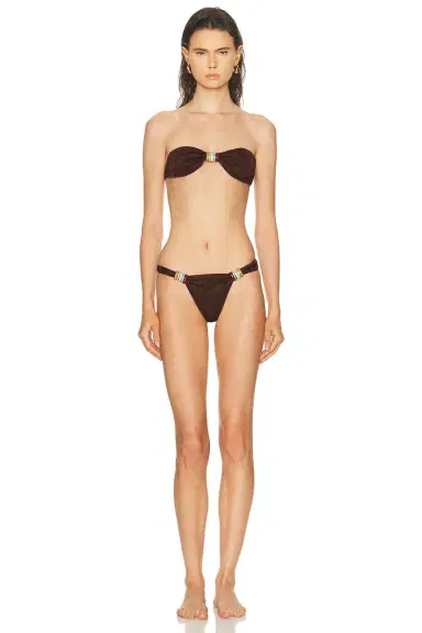 Oseree Lumiere Multi Ring Bandeau Bikini Set | Thumbnail 1 Oseree Lumiere Multi Ring Bandeau Bikini Set | Thumbnail 1