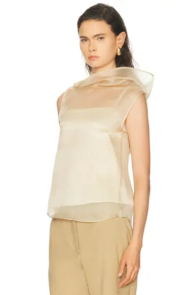 SEV High Neck Organza and Satin Lining Colum Top | Thumbnail 2 SEV High Neck Organza and Satin Lining Colum Top | Thumbnail 2
