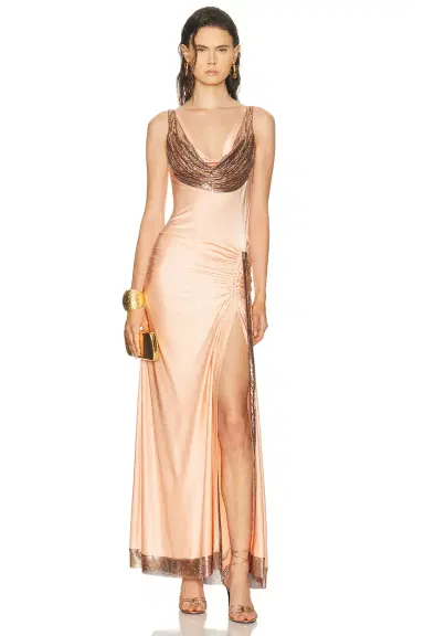 RABANNE Side Slit Gown | Thumbnail 1 RABANNE Side Slit Gown | Thumbnail 1