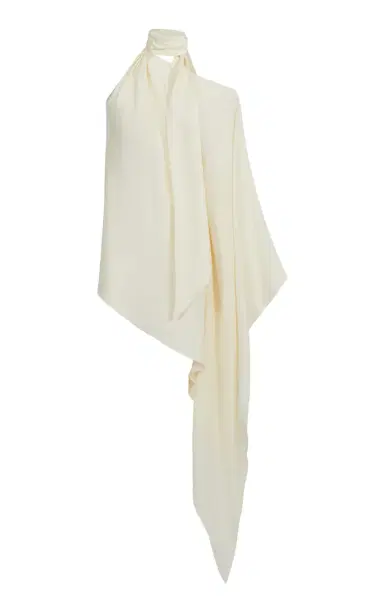 Taller Marmo Atlas Scarf-Neck Crepe Cady Mini Dress | Thumbnail 1 Taller Marmo Atlas Scarf-Neck Crepe Cady Mini Dress | Thumbnail 1