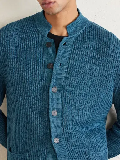 Inis Meáin Lightkeeper Ribbed Linen Cardigan - Men | Thumbnail 5 Inis Meáin Lightkeeper Ribbed Linen Cardigan - Men | Thumbnail 5