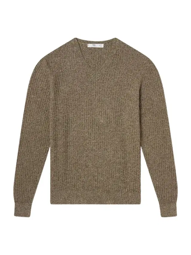 Moss Ribbed Linen and Cotton-Blend Sweater - Men Moss Ribbed Linen and Cotton-Blend Sweater - Men
