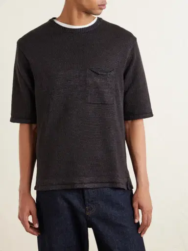 Inis Meáin Knitted Linen T-Shirt - Men | Thumbnail 3 Inis Meáin Knitted Linen T-Shirt - Men | Thumbnail 3