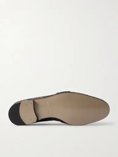 Manolo Blahnik Carlton Crystal-Embellished Floral-Jacquard Loafers - Men | Thumbnail 3 Manolo Blahnik Carlton Crystal-Embellished Floral-Jacquard Loafers - Men | Thumbnail 3