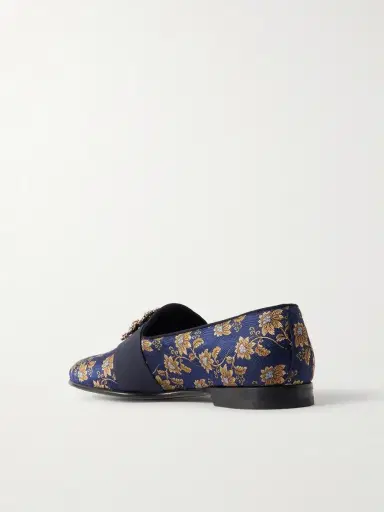 Manolo Blahnik Carlton Crystal-Embellished Floral-Jacquard Loafers - Men | Thumbnail 4 Manolo Blahnik Carlton Crystal-Embellished Floral-Jacquard Loafers - Men | Thumbnail 4