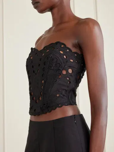 Charo Ruiz Kai Cropped Broderie Anglaise Cotton-blend Top | Thumbnail 4 Charo Ruiz Kai Cropped Broderie Anglaise Cotton-blend Top | Thumbnail 4