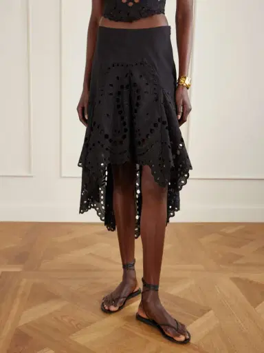 Charo Ruiz Finn Broderie Anglaise Cotton-blend Midi Skirt | Thumbnail 3 Charo Ruiz Finn Broderie Anglaise Cotton-blend Midi Skirt | Thumbnail 3