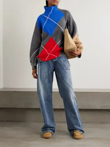 JW Anderson + Pringle Argyle Wool Turtleneck Sweater | Thumbnail 2 JW Anderson + Pringle Argyle Wool Turtleneck Sweater | Thumbnail 2