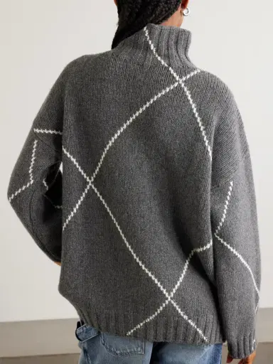 JW Anderson + Pringle Argyle Wool Turtleneck Sweater | Thumbnail 3 JW Anderson + Pringle Argyle Wool Turtleneck Sweater | Thumbnail 3