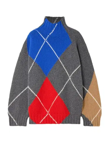 JW Anderson + Pringle Argyle Wool Turtleneck Sweater | Thumbnail 1 JW Anderson + Pringle Argyle Wool Turtleneck Sweater | Thumbnail 1