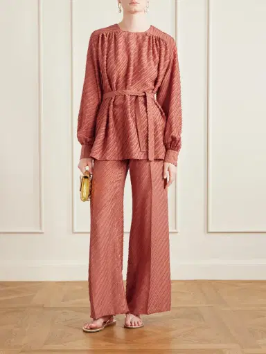 Giuliva Heritage Amanda Fringed Silk Wide-leg Pants | Thumbnail 2 Giuliva Heritage Amanda Fringed Silk Wide-leg Pants | Thumbnail 2