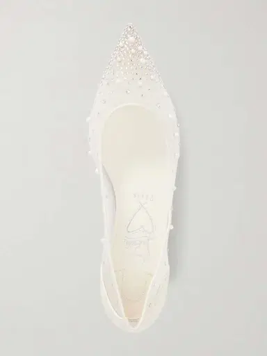 Christian Louboutin Miss Z Degrastrassina Leather-trimmed Embellished Mesh Point-toe Flats | Thumbnail 6 Christian Louboutin Miss Z Degrastrassina Leather-trimmed Embellished Mesh Point-toe Flats | Thumbnail 6