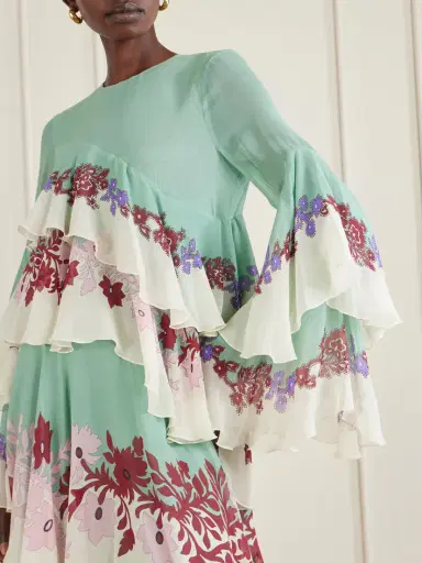La DoubleJ Naiad Asymmetric Ruffled Silk-chiffon Maxi Dress | Thumbnail 4 La DoubleJ Naiad Asymmetric Ruffled Silk-chiffon Maxi Dress | Thumbnail 4