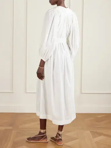 Lisa Marie Fernandez Poet Embellished Belted Cotton-voile Midi Dress | Thumbnail 3 Lisa Marie Fernandez Poet Embellished Belted Cotton-voile Midi Dress | Thumbnail 3
