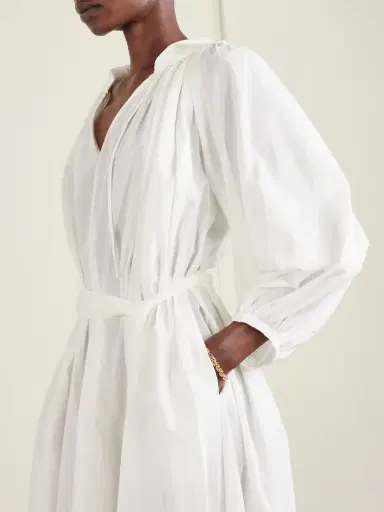Lisa Marie Fernandez Poet Embellished Belted Cotton-voile Midi Dress | Thumbnail 4 Lisa Marie Fernandez Poet Embellished Belted Cotton-voile Midi Dress | Thumbnail 4