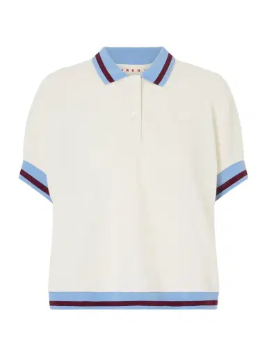 Marni Embroidered Striped Cotton-piqué Polo Shirt | Thumbnail 1 Marni Embroidered Striped Cotton-piqué Polo Shirt | Thumbnail 1