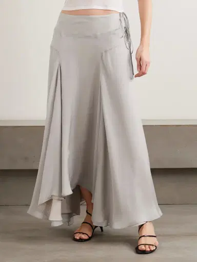 Kallmeyer Alyse Asymmetric Pleated Silk-chiffon Skirt | Thumbnail 3 Kallmeyer Alyse Asymmetric Pleated Silk-chiffon Skirt | Thumbnail 3