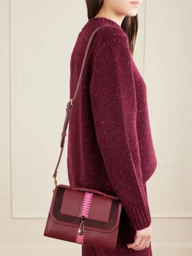 Gabriela Hearst Leonora Small Crochet And Suede-trimmed Leather Shoulder Bag | Thumbnail 2 Gabriela Hearst Leonora Small Crochet And Suede-trimmed Leather Shoulder Bag | Thumbnail 2