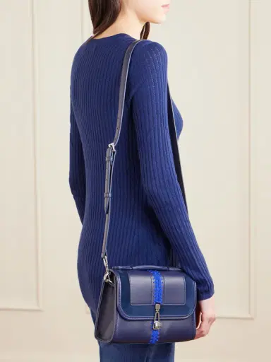 Gabriela Hearst Leonora Small Crochet And Suede-trimmed Leather Shoulder Bag | Thumbnail 2 Gabriela Hearst Leonora Small Crochet And Suede-trimmed Leather Shoulder Bag | Thumbnail 2
