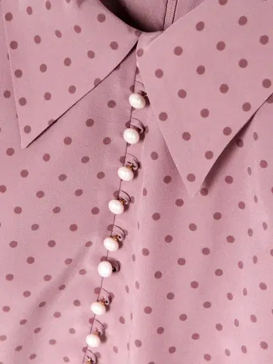 Alessandra Rich Embellished Polka-dot Silk Crepe De Chine Midi Dress | Thumbnail 4 Alessandra Rich Embellished Polka-dot Silk Crepe De Chine Midi Dress | Thumbnail 4