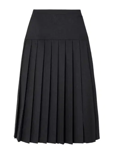 Alessandra Rich Pleated Wool-flannel Midi Skirt | Thumbnail 1 Alessandra Rich Pleated Wool-flannel Midi Skirt | Thumbnail 1