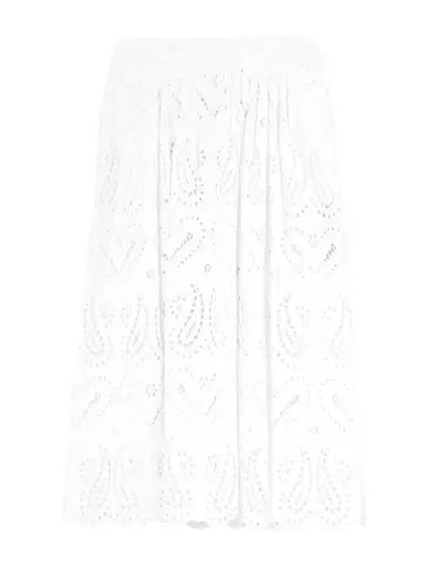 Etro Pleated Scalloped Broderie Anglaise Cotton-blend Poplin Midi Skirt | Thumbnail 1 Etro Pleated Scalloped Broderie Anglaise Cotton-blend Poplin Midi Skirt | Thumbnail 1