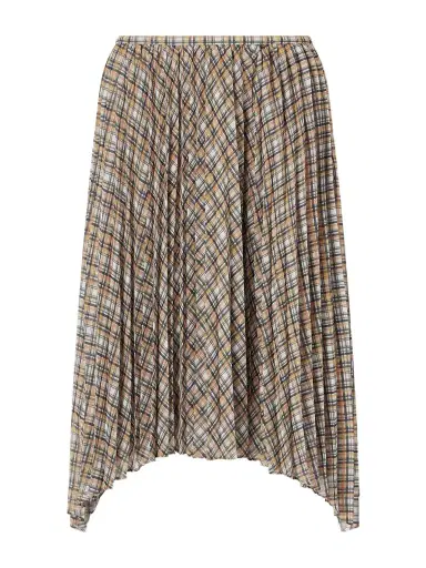 Acne Studios Asymmetric Pleated Checked Chiffon Midi Skirt | Thumbnail 1 Acne Studios Asymmetric Pleated Checked Chiffon Midi Skirt | Thumbnail 1