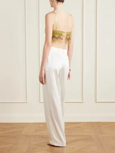 BODE Bottleglass Cropped Fringed Beaded Satin Top | Thumbnail 4 BODE Bottleglass Cropped Fringed Beaded Satin Top | Thumbnail 4