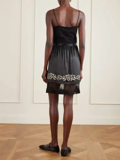 BODE Phantasm Fringed Embroidered Silk-satin Mini Skirt | Thumbnail 4 BODE Phantasm Fringed Embroidered Silk-satin Mini Skirt | Thumbnail 4