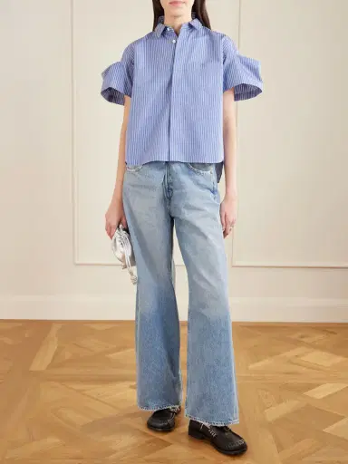 Sacai Striped Cotton-blend Poplin Shirt | Thumbnail 2 Sacai Striped Cotton-blend Poplin Shirt | Thumbnail 2