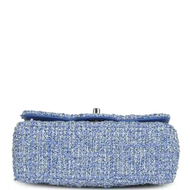 Chanel Chanel Mini Rectangular Flap Bag Blue and White Tweed Silver Hardware | Thumbnail 6 Chanel Chanel Mini Rectangular Flap Bag Blue and White Tweed Silver Hardware | Thumbnail 6