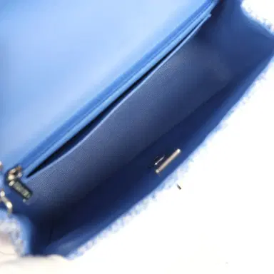 Chanel Chanel Mini Rectangular Flap Bag Blue and White Tweed Silver Hardware | Thumbnail 8 Chanel Chanel Mini Rectangular Flap Bag Blue and White Tweed Silver Hardware | Thumbnail 8