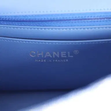 Chanel Chanel Mini Rectangular Flap Bag Blue and White Tweed Silver Hardware | Thumbnail 9 Chanel Chanel Mini Rectangular Flap Bag Blue and White Tweed Silver Hardware | Thumbnail 9