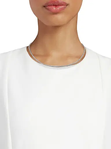 Roberto Coin Women's 18K Yellow Gold & 5.10 TCW Diamond Tennis Necklace - White Gold | Thumbnail 2 Roberto Coin Women's 18K Yellow Gold & 5.10 TCW Diamond Tennis Necklace - White Gold | Thumbnail 2