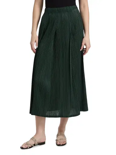 Pleats Please Issey Miyake Women's Monthly Colors: December Midi-Skirt - Forest Green | Thumbnail 3 Pleats Please Issey Miyake Women's Monthly Colors: December Midi-Skirt - Forest Green | Thumbnail 3