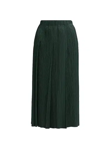 Pleats Please Issey Miyake Women's Monthly Colors: December Midi-Skirt - Forest Green | Thumbnail 1 Pleats Please Issey Miyake Women's Monthly Colors: December Midi-Skirt - Forest Green | Thumbnail 1