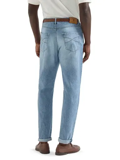 Brunello Cucinelli Men's Lightweight Denim Five Pocket Jeans | Thumbnail 4 Brunello Cucinelli Men's Lightweight Denim Five Pocket Jeans | Thumbnail 4