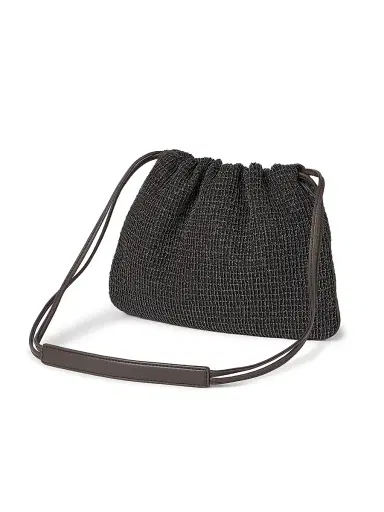 Brunello Cucinelli Women's Soft Pochette Shoulder Bag in Riding Leather - Black | Thumbnail 3 Brunello Cucinelli Women's Soft Pochette Shoulder Bag in Riding Leather - Black | Thumbnail 3