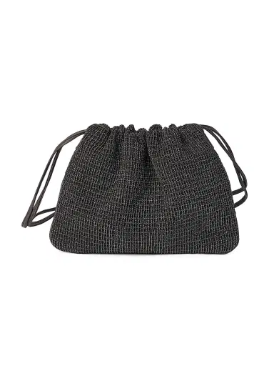 Brunello Cucinelli Women's Soft Pochette Shoulder Bag in Riding Leather - Black | Thumbnail 1 Brunello Cucinelli Women's Soft Pochette Shoulder Bag in Riding Leather - Black | Thumbnail 1